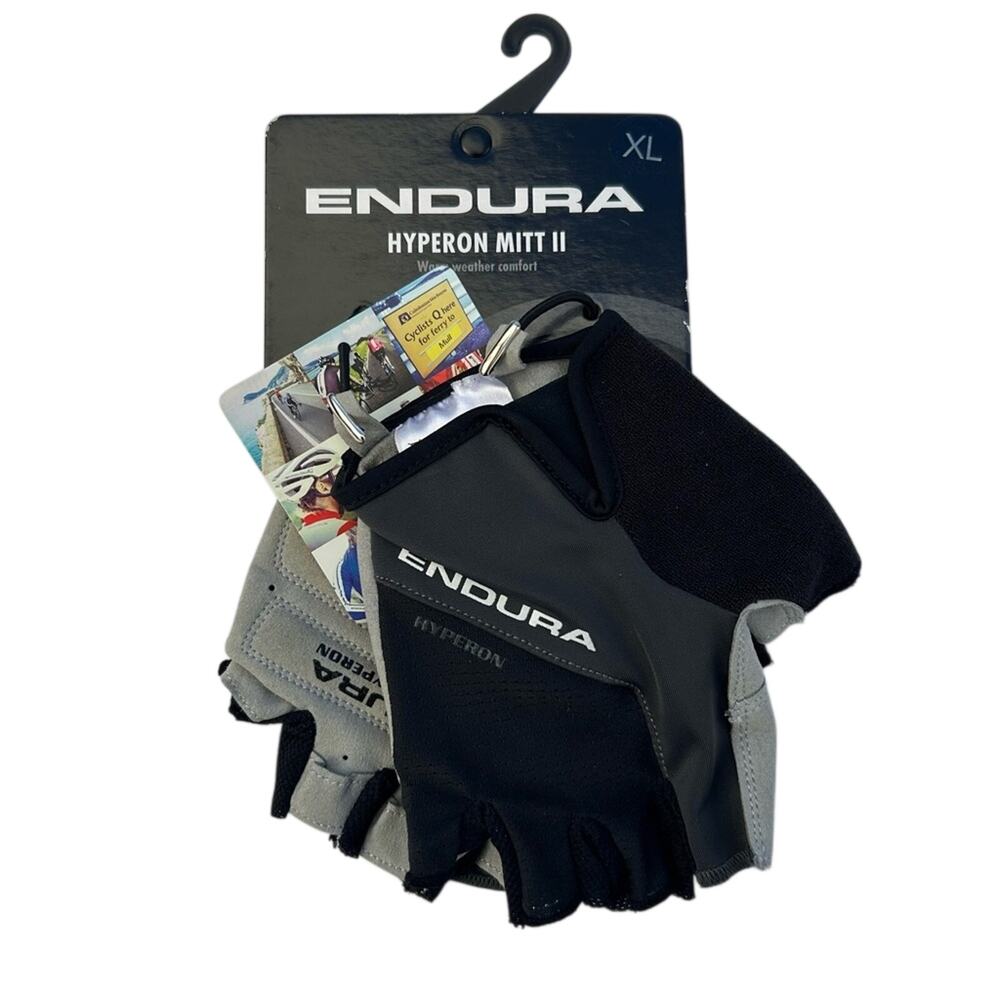 Endura Hyperon Mitt II Cycling Bike Gloves Fingerless Black Gray Size XL